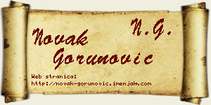 Novak Gorunović vizit kartica
